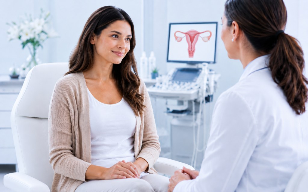 Doctor and patient talking during a women's health consultation